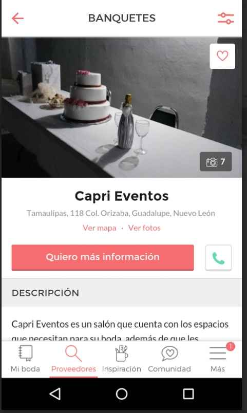 Nueva app  de bodas para Android
