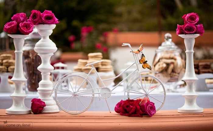 Centros de mesa con bicicletas