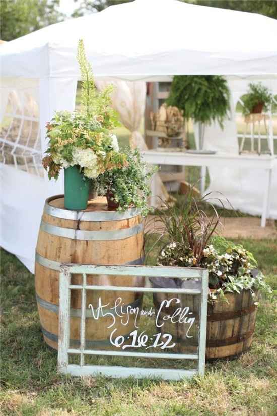 Decoración con Barriles de vino