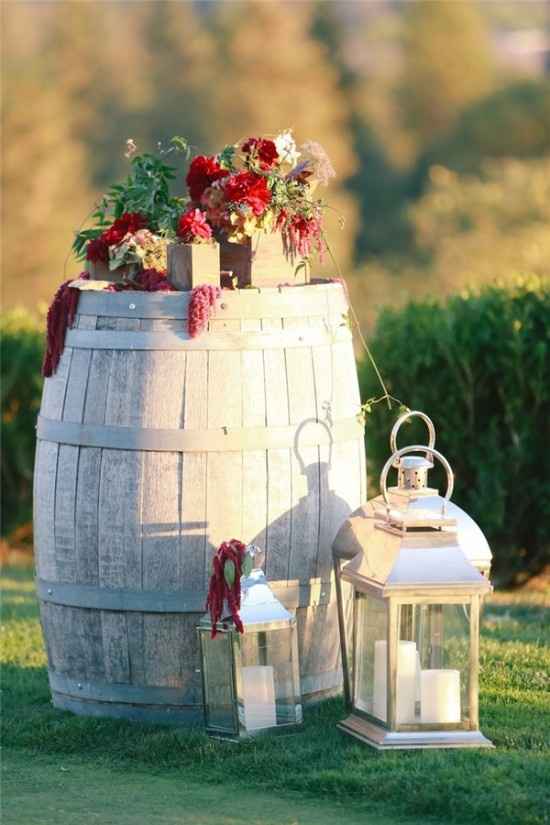 Decoración con Barriles de vino