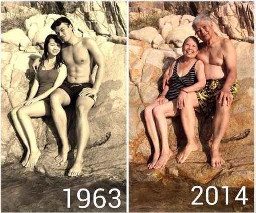 Hacer una recreación de la foto con el "antes y después"