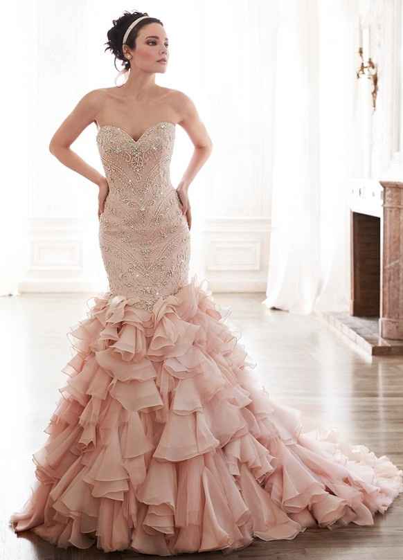 Vestido de novia rosa