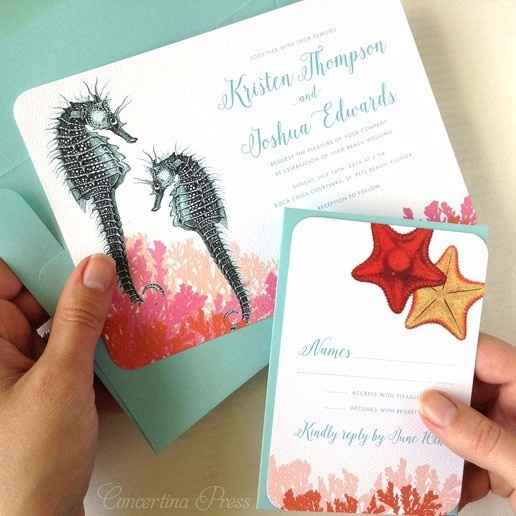 10 invitaciones para boda en la playa ¿cual prefieres?