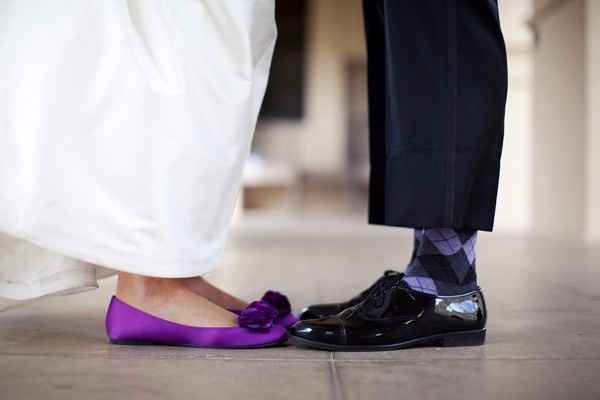 Zapatos morados para novia