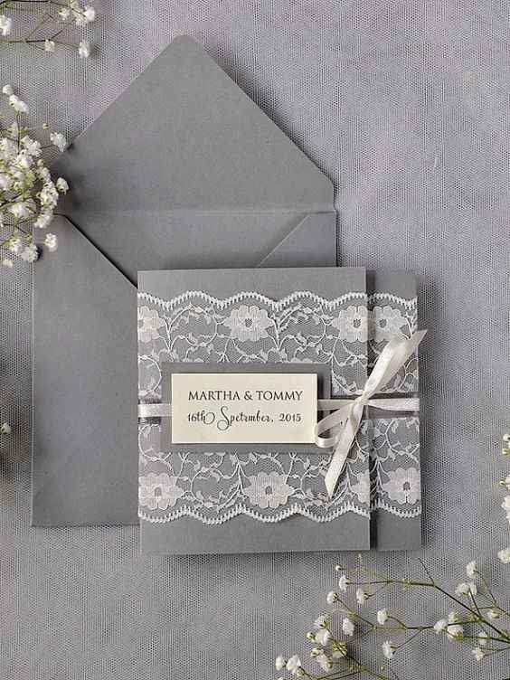 5 invitaciones grises ¿cuál te gusta más?