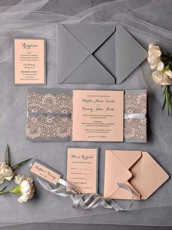 5 invitaciones grises ¿cuál te gusta más?