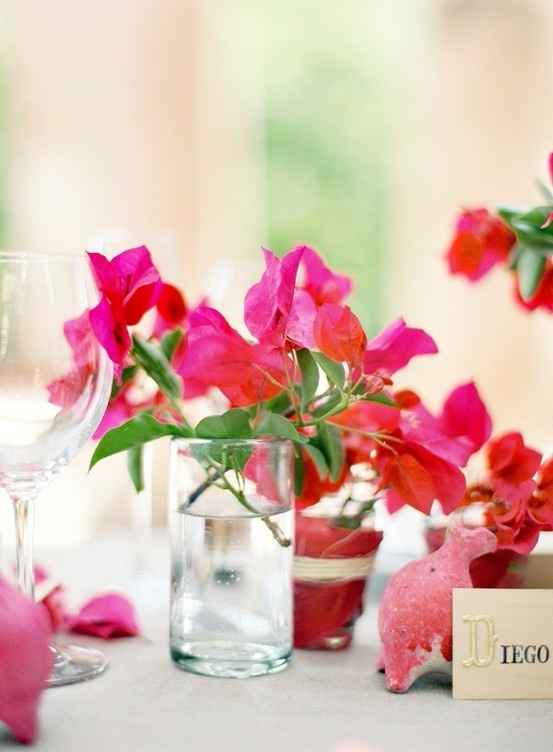 ideas para una boda con bugambilias 