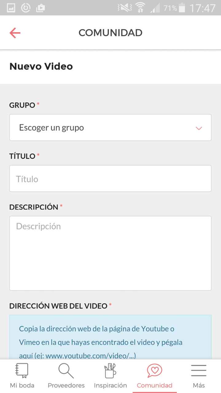 Cómo subir un video (desde la app)