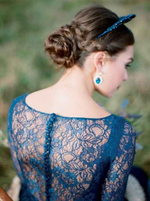 Vestido de novia azul 