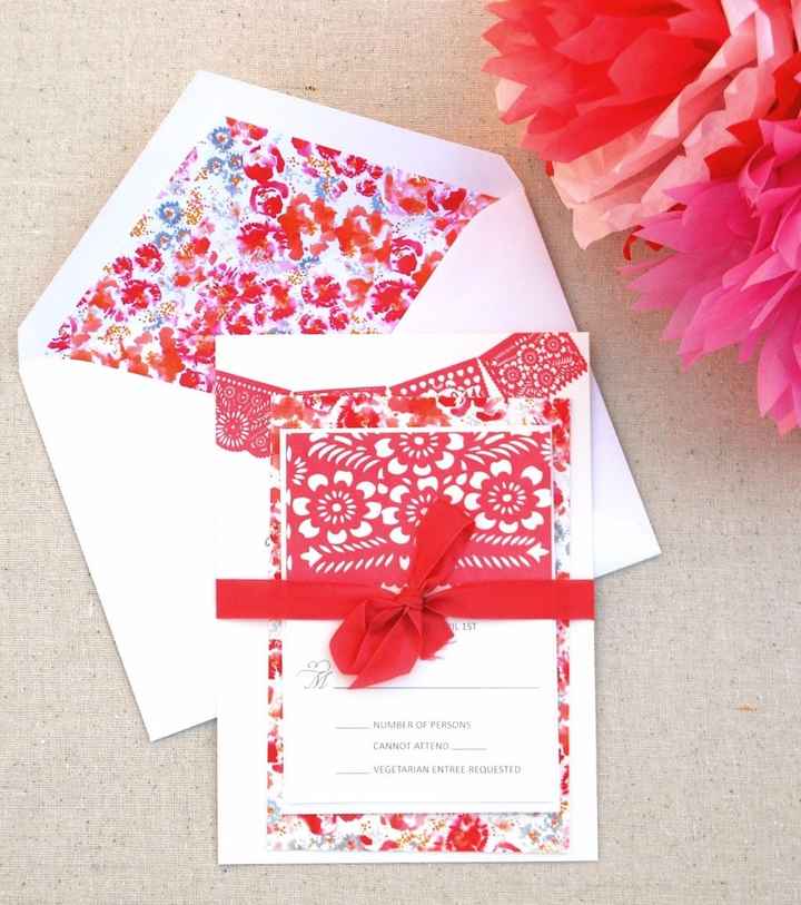 10 invitaciones con papel picado para bodas mexicanas