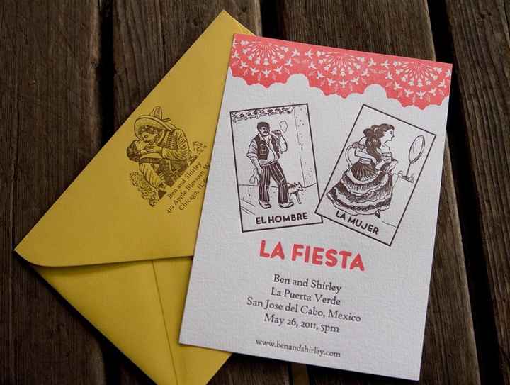 10 invitaciones con papel picado para bodas mexicanas