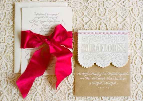 10 invitaciones con papel picado para bodas mexicanas
