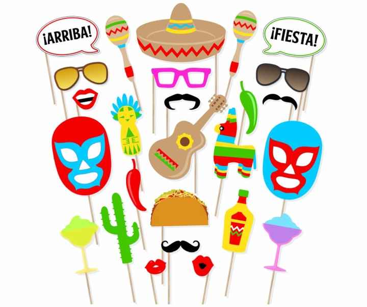 Props mexicanos para las fotos de boda ¿te gustaría?