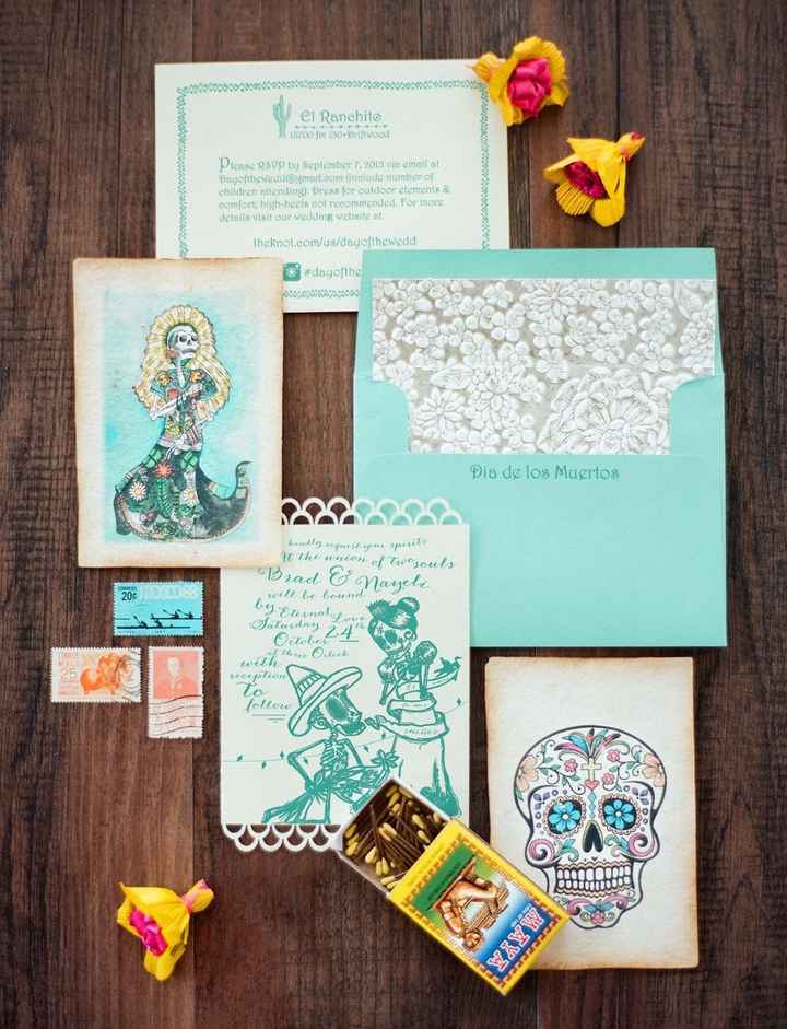 6 invitaciones de boda inspiradas en el día de muertos ¿te atreverías?