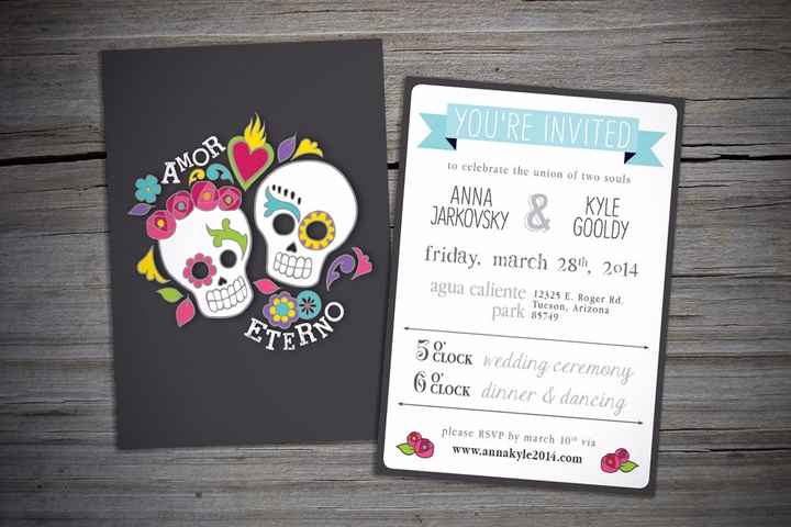 6 invitaciones de boda inspiradas en el día de muertos ¿te atreverías?