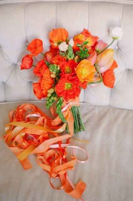 5 ramos de novia color flame ¡vota por tu favorito!