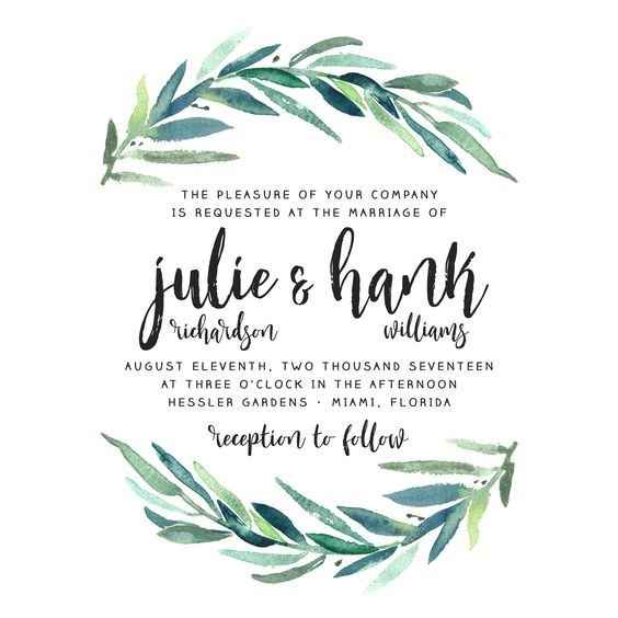 invitaciones color greenery ¿te atreverías?