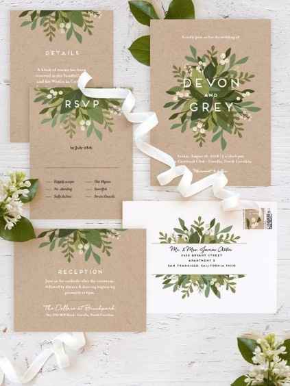 invitaciones color greenery ¿te atreverías?