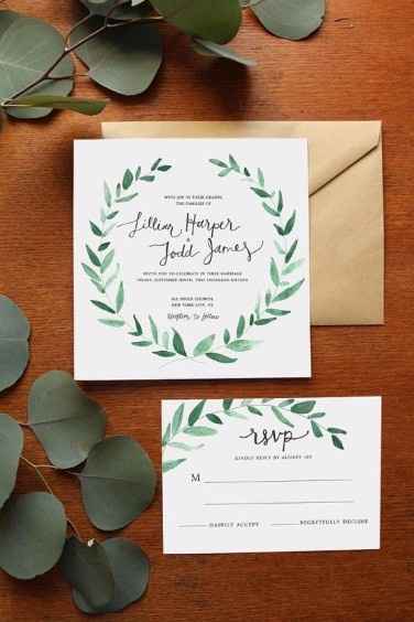 invitaciones color greenery ¿te atreverías?
