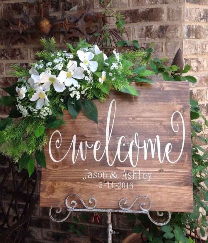 8 carteles para la entrada a la recepción