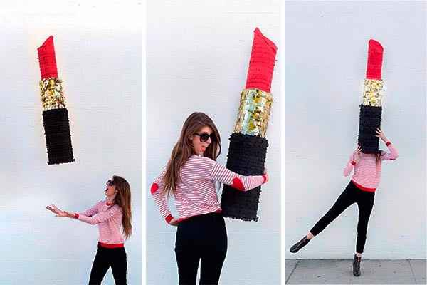 Piñata en forma de labial