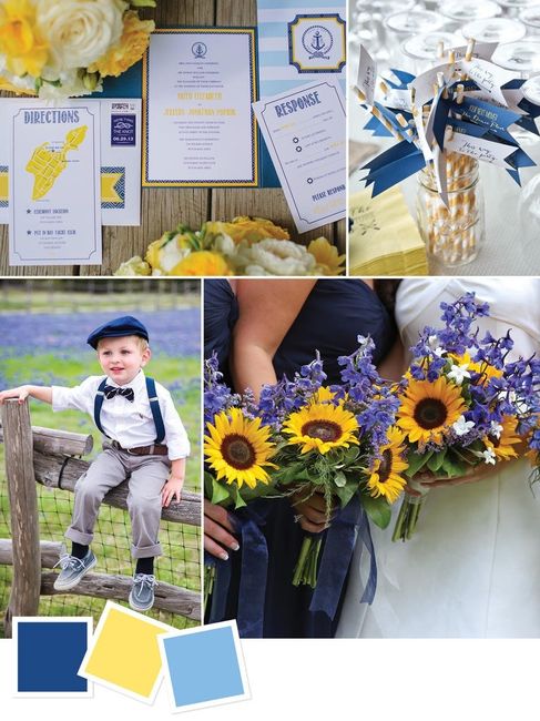 5. Azul Marino + Amarillo + Azul Cielo