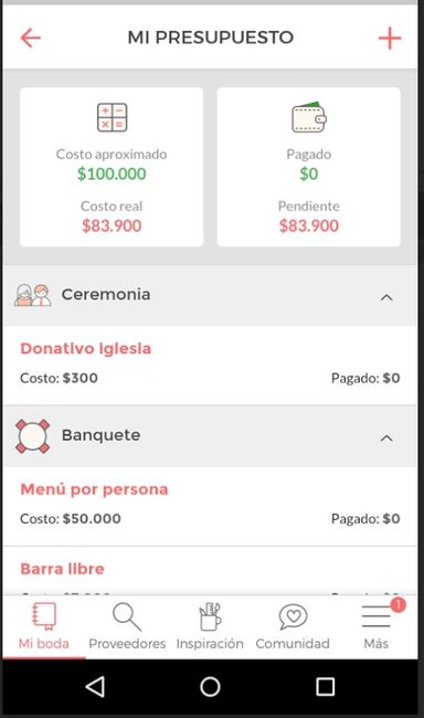 Nueva app  de bodas para Android
