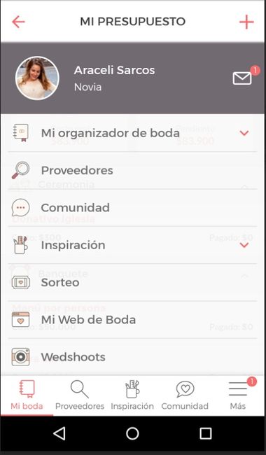 Nueva app  de bodas para Android