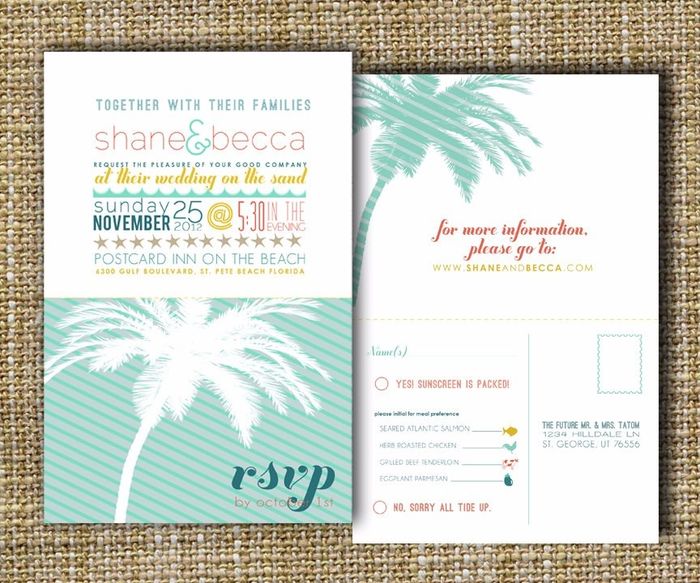 10 invitaciones para boda en la playa ¿cual prefieres?