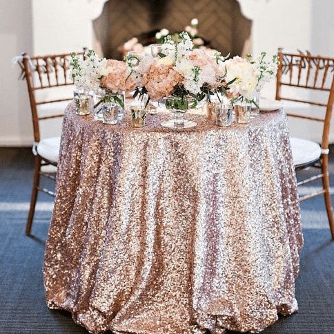 Manteles para una boda de noche