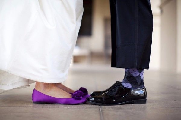 Zapatos morados para novia