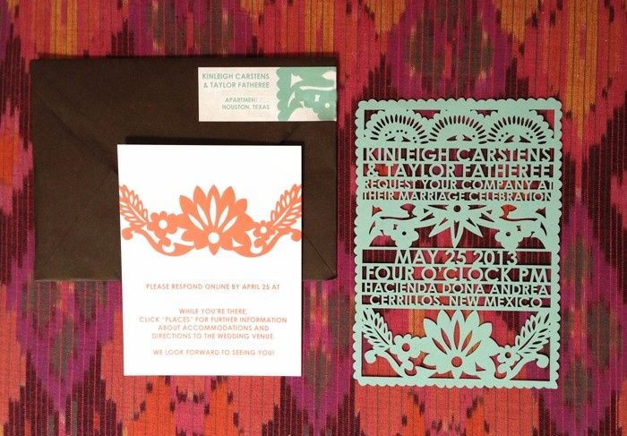 10 invitaciones con papel picado para bodas mexicanas