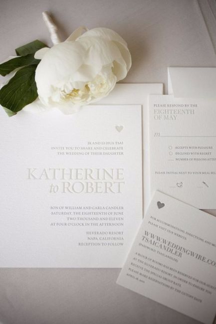 What colour would you choose for your wedding invitations? 2