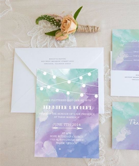 What colour would you choose for your wedding invitations? 3