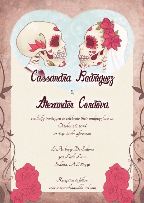 6 invitaciones de boda inspiradas en el día de muertos ¿te atreverías?