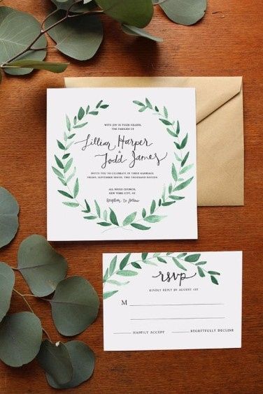 invitaciones color greenery ¿te atreverías?