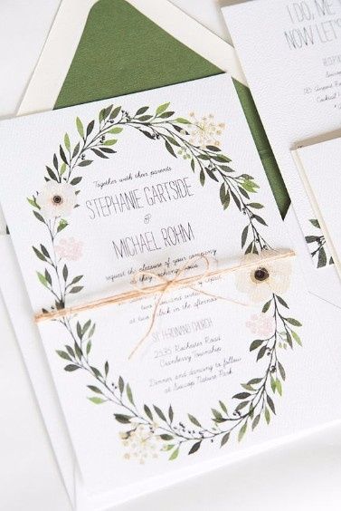 invitaciones color greenery ¿te atreverías?