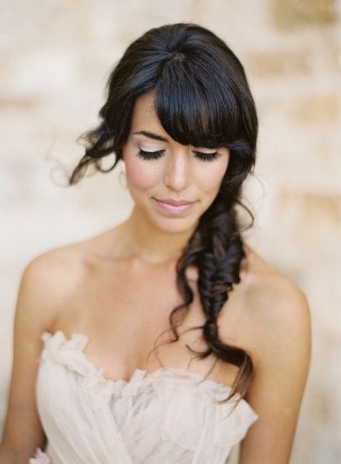 3) 10 peinados de novia con flequillo