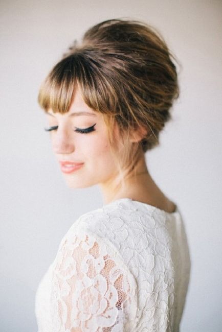 9) 10 peinados de novia con flequillo