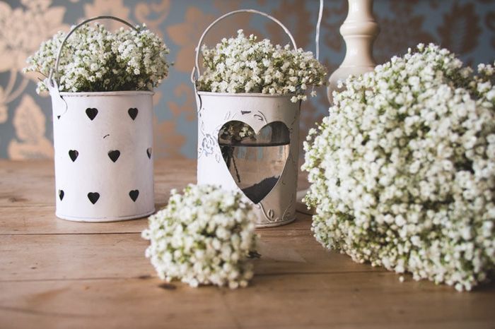 Florero con velo de novia 15