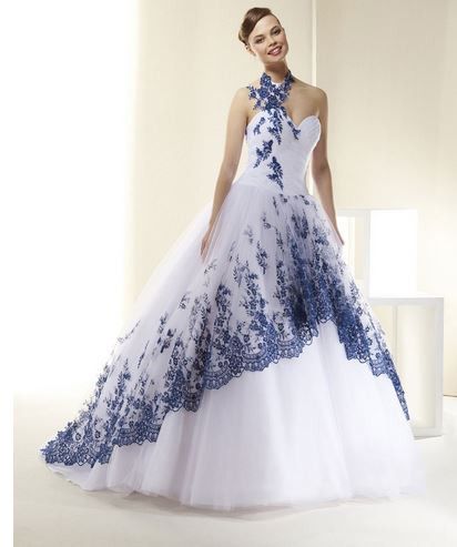 6 vestidos de novia con detalles em AZUL 💙 - 1