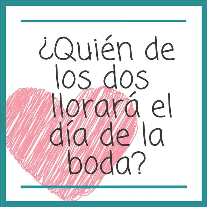 ¿Quién de los dos llorará el día de la boda? 