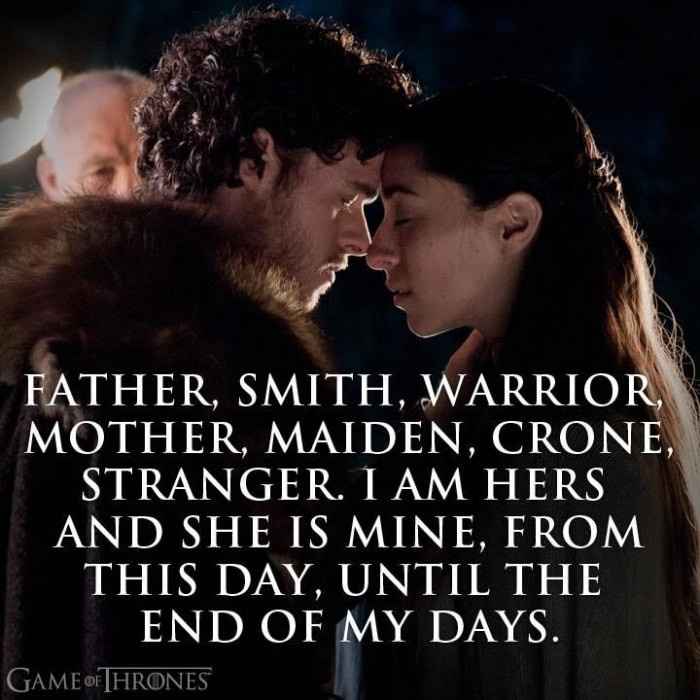 Votos matrimoniales Game of Thrones
