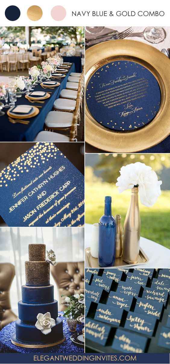 Dorado, azul y rose gold – Inspiración paleta de colores