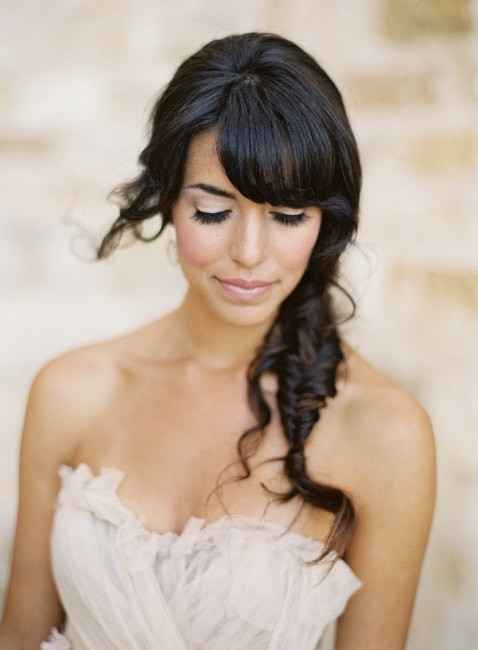 3) 10 peinados de novia con flequillo