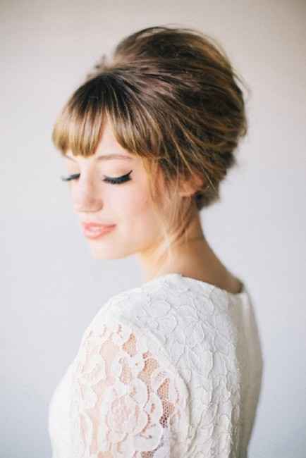 9) 10 peinados de novia con flequillo