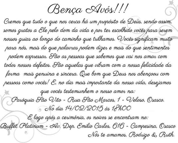 Invitaciones diferentes para los padres y abuelos