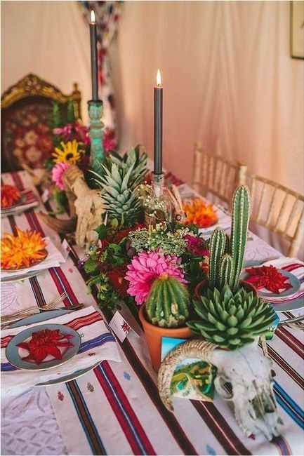 3)Cactus en la decoración para la boda