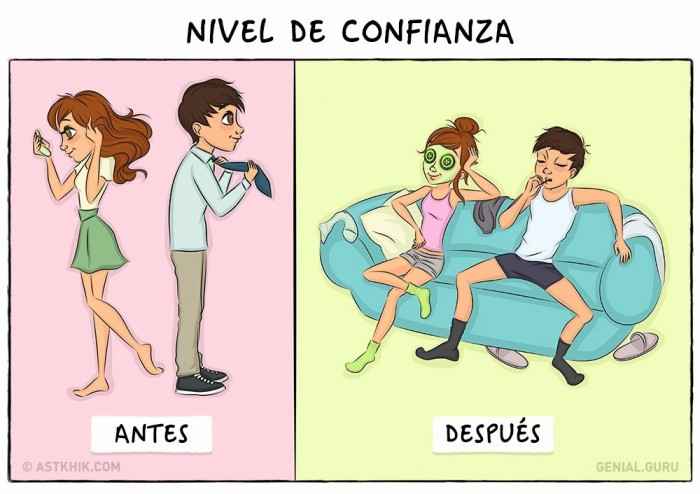 1) antes y después de la boda