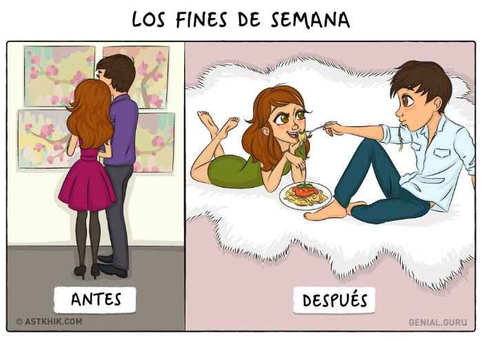 4) antes y después de la boda